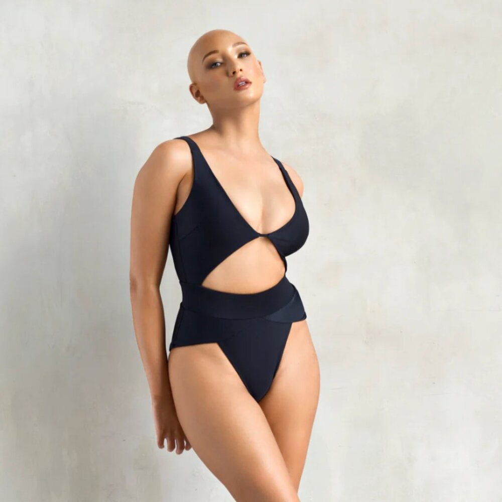 Like New! MBM Swim Aspire Swimsuit Monokini Black Sz. Medium